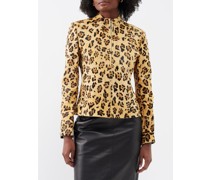 Laura Leopard-print Calf-hair Jacket
