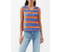 Striped Sequinned Tank Top