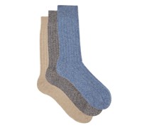 Pack Of Three Waddington Cashmere-blend Socks
