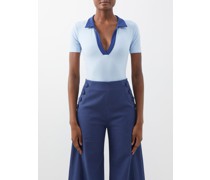 Collar-neck Terry-jersey Bodysuit