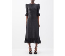 The Falconetti Wool-blend Lamé Midi Dress