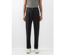 Luigi Belted Wool Trousers