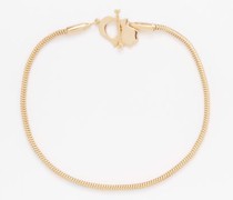 Hamsa-clasp 14kt Gold Snake-chain Bracelet