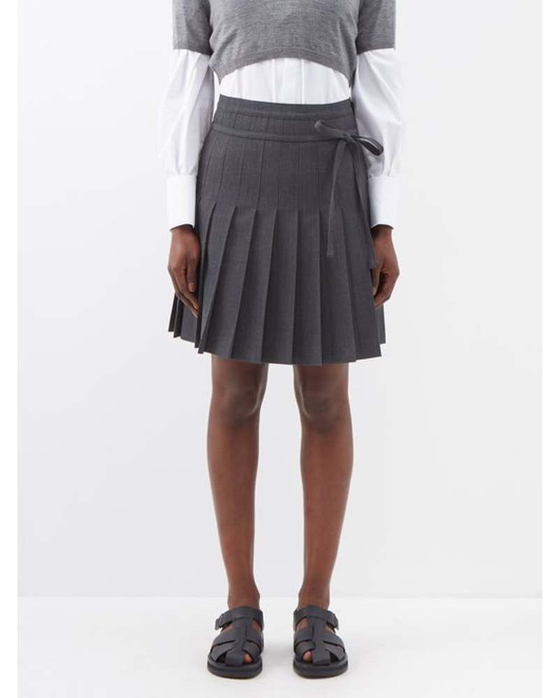Altuzarra Damen Haki Pleated Twill Mini Skirt