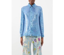 Checked Sequinned Georgette Shirt