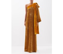 Robe de soirée asymétrique en velours Nel