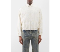 Slashed Devoré Cotton-blend Harrington Jacket