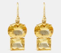Diamond, Heliodor & 18kt Gold Earrings