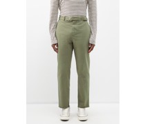Owen Belted Organic-cotton Canvas Trousers