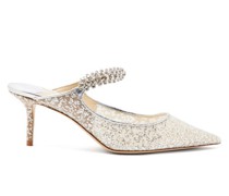 Bing 65 Crystal-strap Glitter-mesh Mules