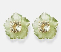 Tropical Flower Tourmaline & 18kt Gold Earrings