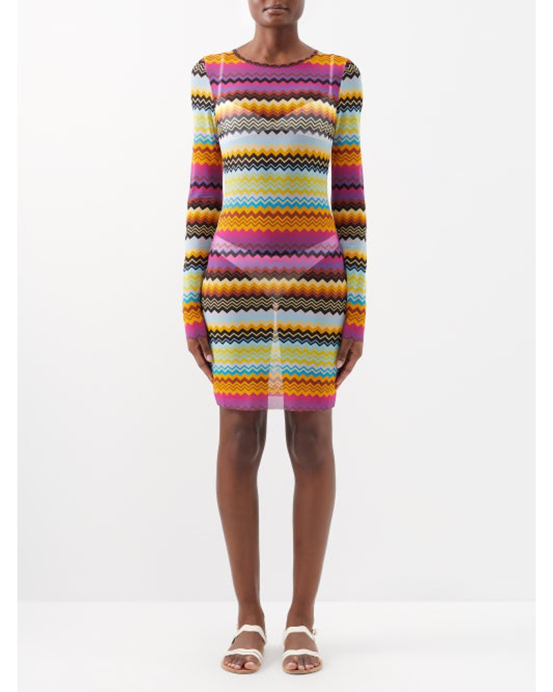 Missoni Damen Zigzag-print Sheer-jersey Dress