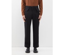 Flap-pocket Wool Trousers