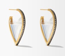 Luminescence Diamond, Quartz & 18kt Earrings