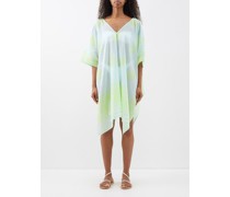 V-neck Dhaka-print Cotton Kaftan