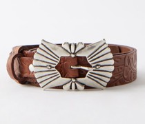 Tyra Debossed-leather Belt