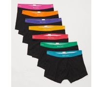 Pack Of Seven Logo-waistband Cotton-blend Trunks