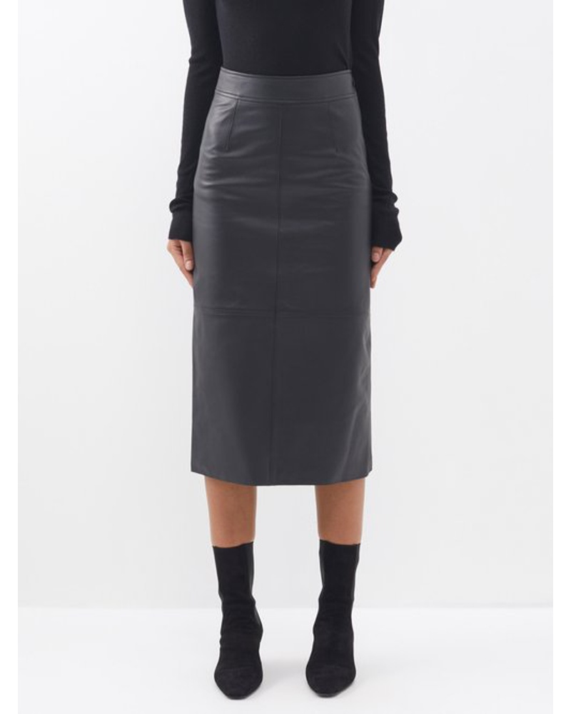 FRANKIE Shop Damen Heather Leather Pencil Skirt