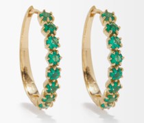 Catherine Emerald & 18kt Gold Huggie Earrings