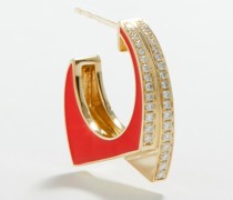 Handcuff Diamond, Enamel & 9kt Gold Earring
