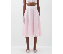 Floral-macramé Midi Skirt