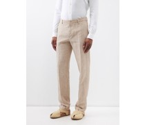 Linen Straight-leg Suit Trousers