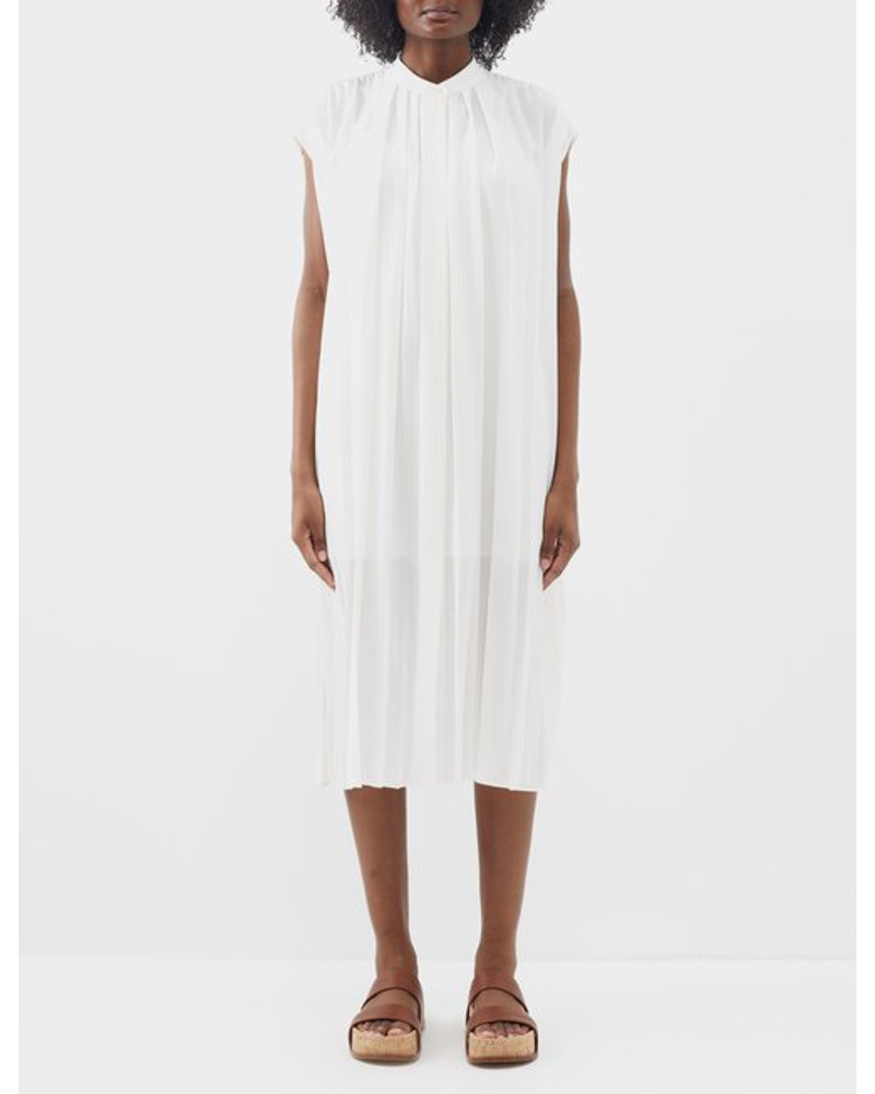 Joseph Damen Davidge Pleated Crepe Midi Dress