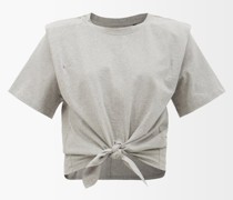 Zelikia Tie-front Cotton Crop Top