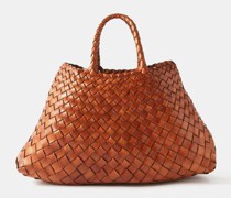 Santa Croce Small Woven-leather Basket Bag