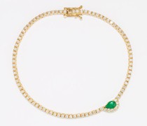 Trace Diamond, Emerald & 18kt Gold Bracelet