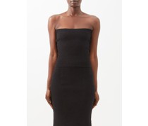 Ribbed-knit Cotton-blend Tube Top