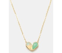 Sweetheart Jumbo Opal, Chrysoprase & Gold Necklace