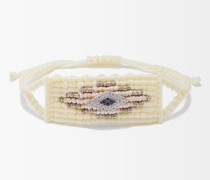 Evil Eye Diamond, Sapphire & Woven-cord Bracelet