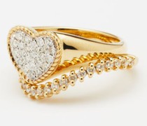 Set Of Two Diamond & 9kt Gold Rings