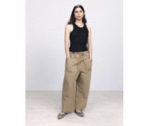 Patch Pocket Drawstring Cotton-blend Trousers