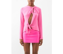 Zelda Tie-front Crepe Top