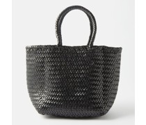 Grace Small Woven-leather Basket Bag