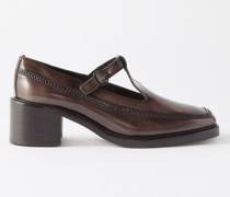 Lluisa Leather T-bar Loafers