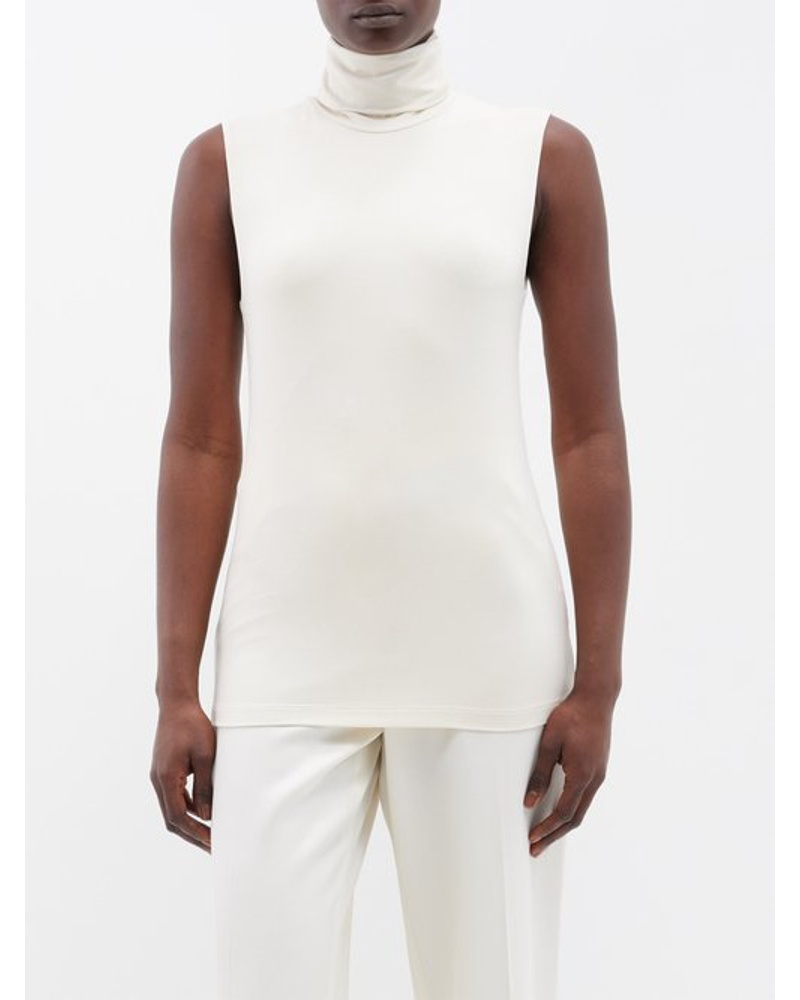 BITE Studios Damen Second Skin High-neck Jersey Sleeveless Top