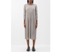 Technical-pleated Midi Dress