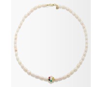Flower Power Sapphire, Opal & 14kt Gold Necklace