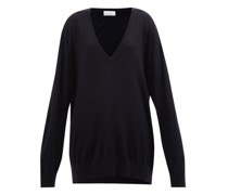 Slouchy V-neck Merino-wool Sweater
