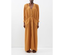 Robe longue en crêpe Violet