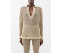 Gwen Metallic-knit Shirt