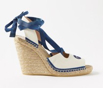 Interlocking G Canvas Espadrille Wedges