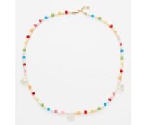 Disco Agate, Pearl & 14kt Gold Necklace