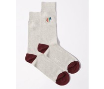 Zebra-embroidered Cotton-blend Socks