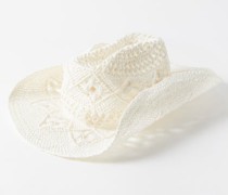 Monogram-embroidered Straw Cowboy Hat