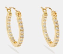 Mini Crystal & 18kt Gold-plated Hoop Earrings