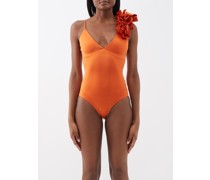 Siruma Ruffle-shoulder Swimsuit